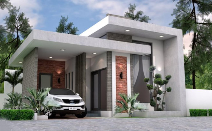 Các mẫu thiết kế nhà vuông 1 tầng 10x10m